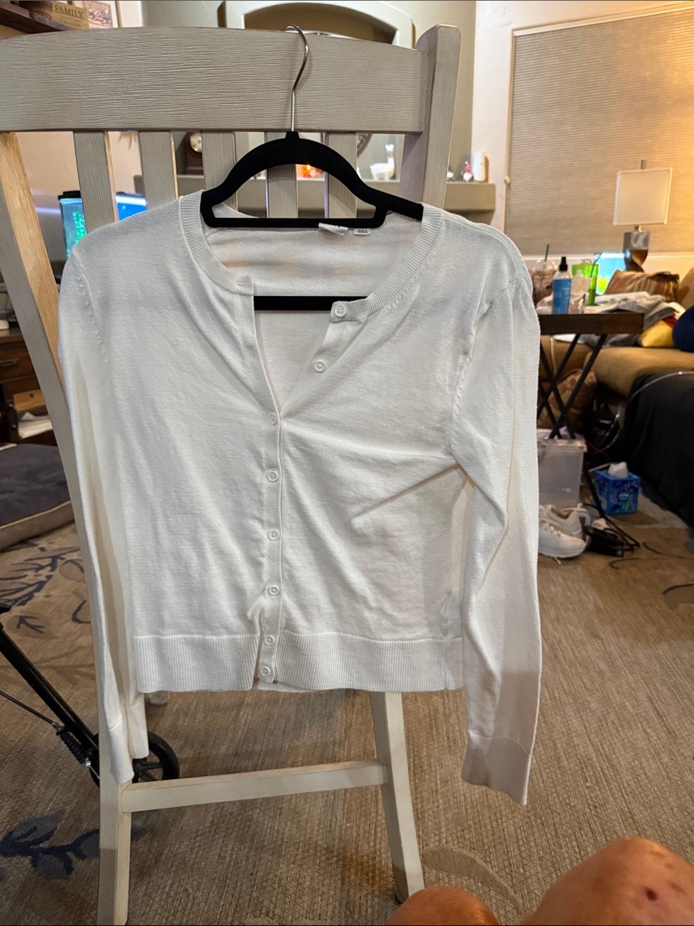 GAP Women's White Button-Up Lightweight Cardigan